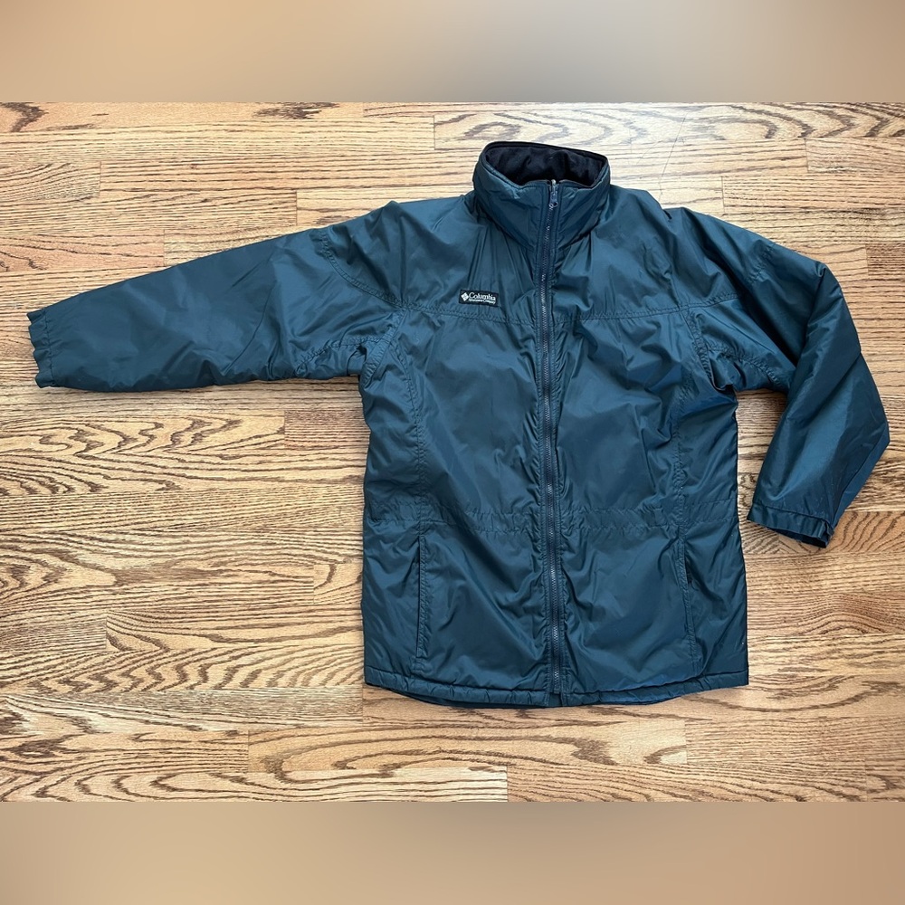 COLUMBIA Womens Medium Black Full Zip Jacket Water Resistant Cold Hoodless